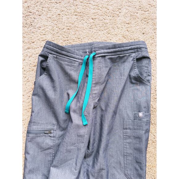 FIGS Yola Elastic Waist Skinny Scrub Pants Graphite Gray S Petite Nurse Medical - Picture 4 of 6